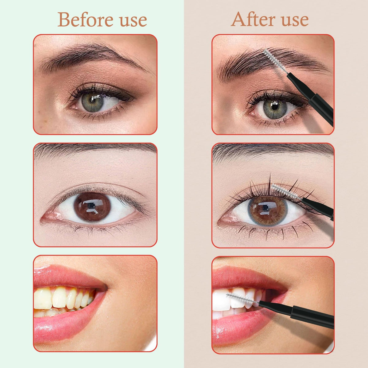 20 Pcs Micro Eyebrow & Eyelash Spoolie Brushes with Caps for Brow Lamination