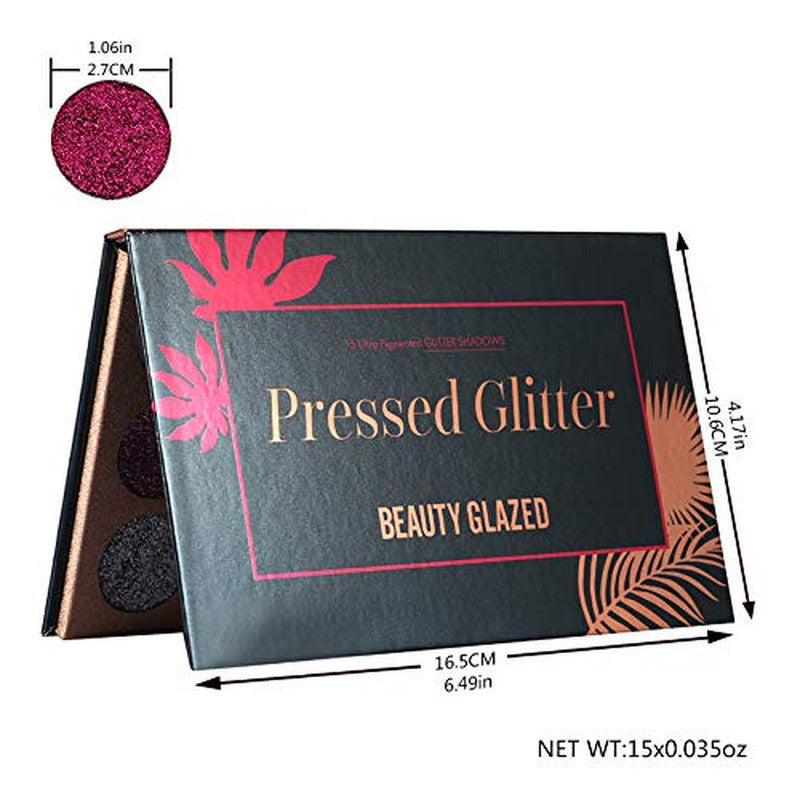 15 Colors Glitter Eyeshadow Palette Waterproof & Long Lasting Shimmer Makeup