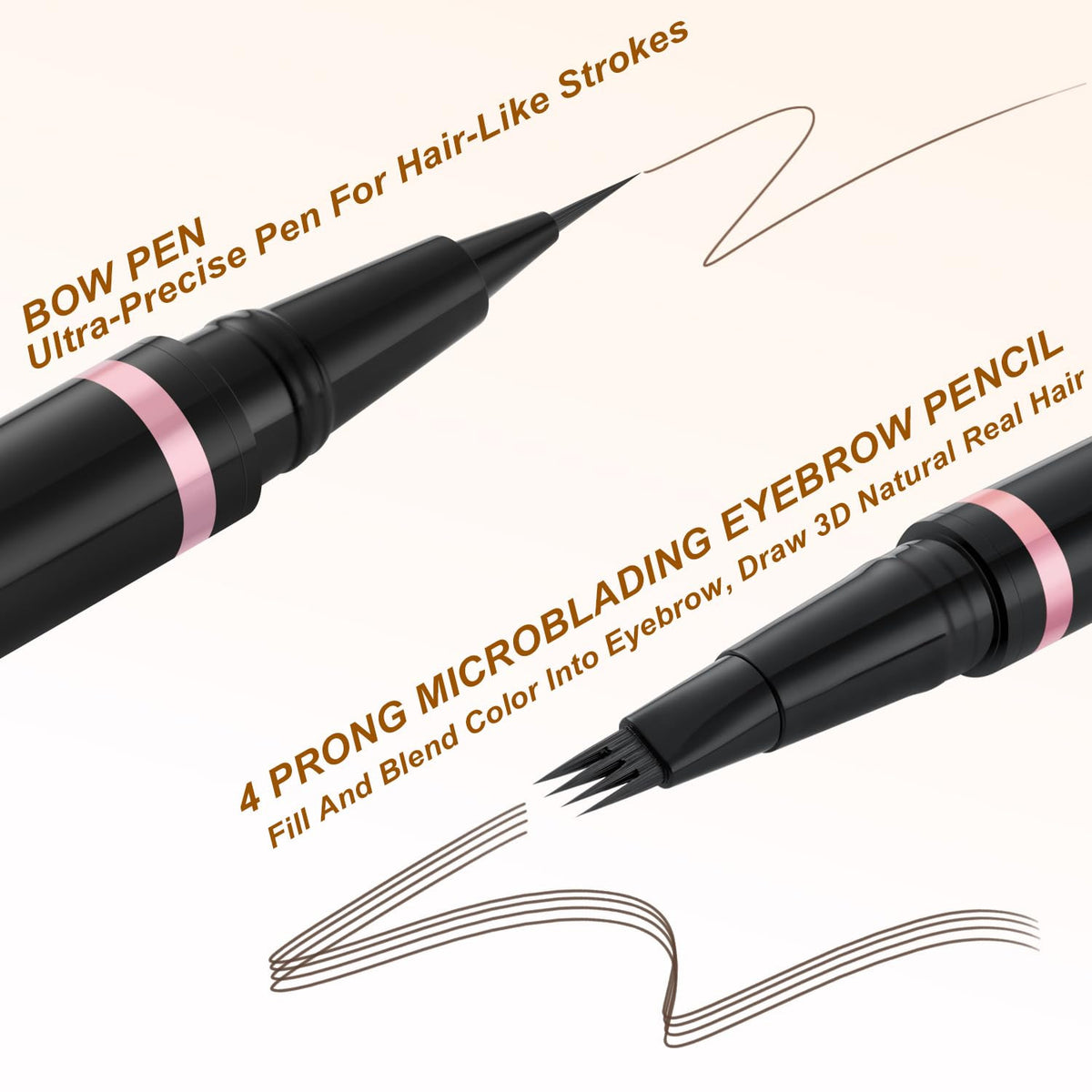 Waterproof Microblading Eyebrow Pencil - Dark Brown 2-in-1 Brow Pen