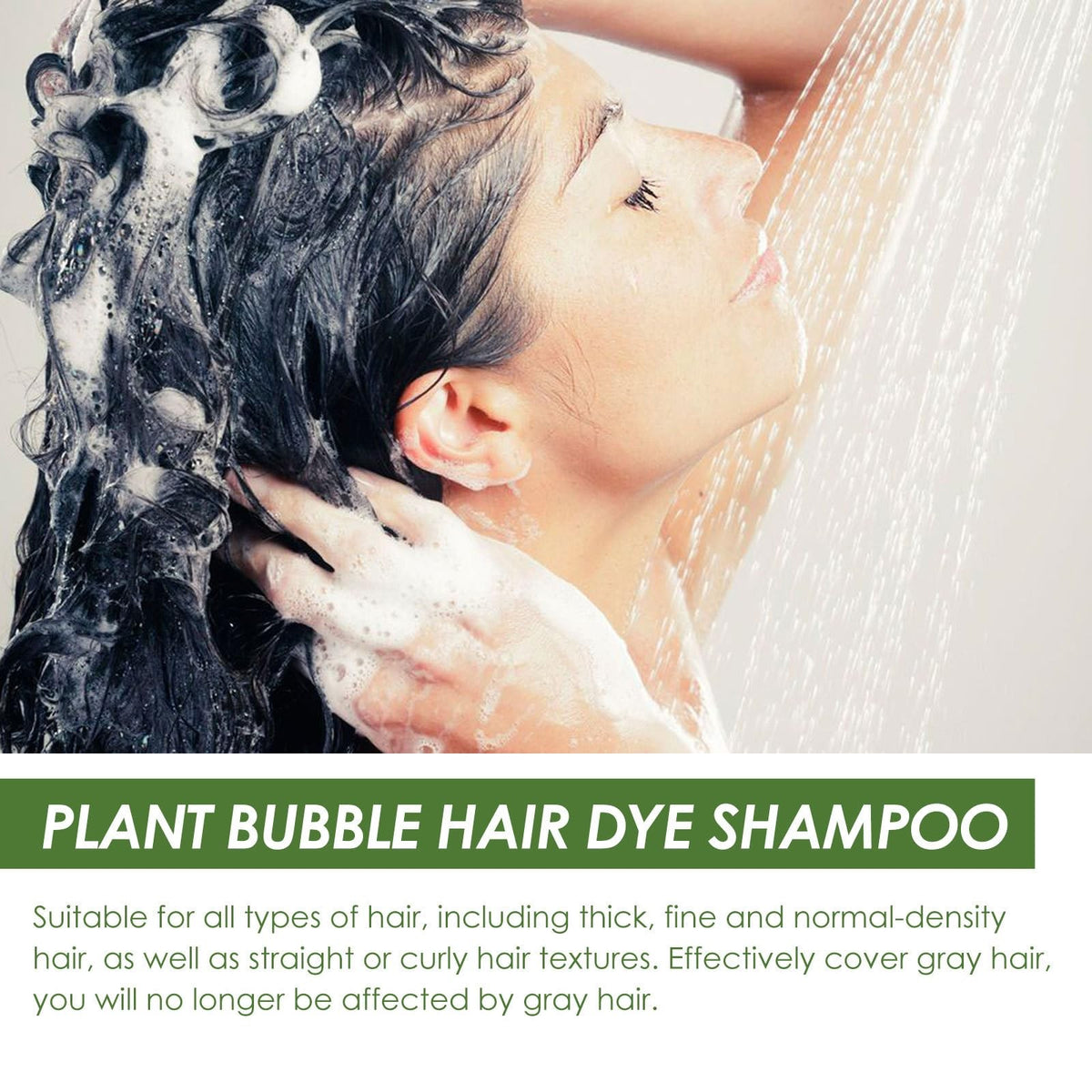 Plant Hair Dye Shampoo Foam - Black Teal, 12 oz