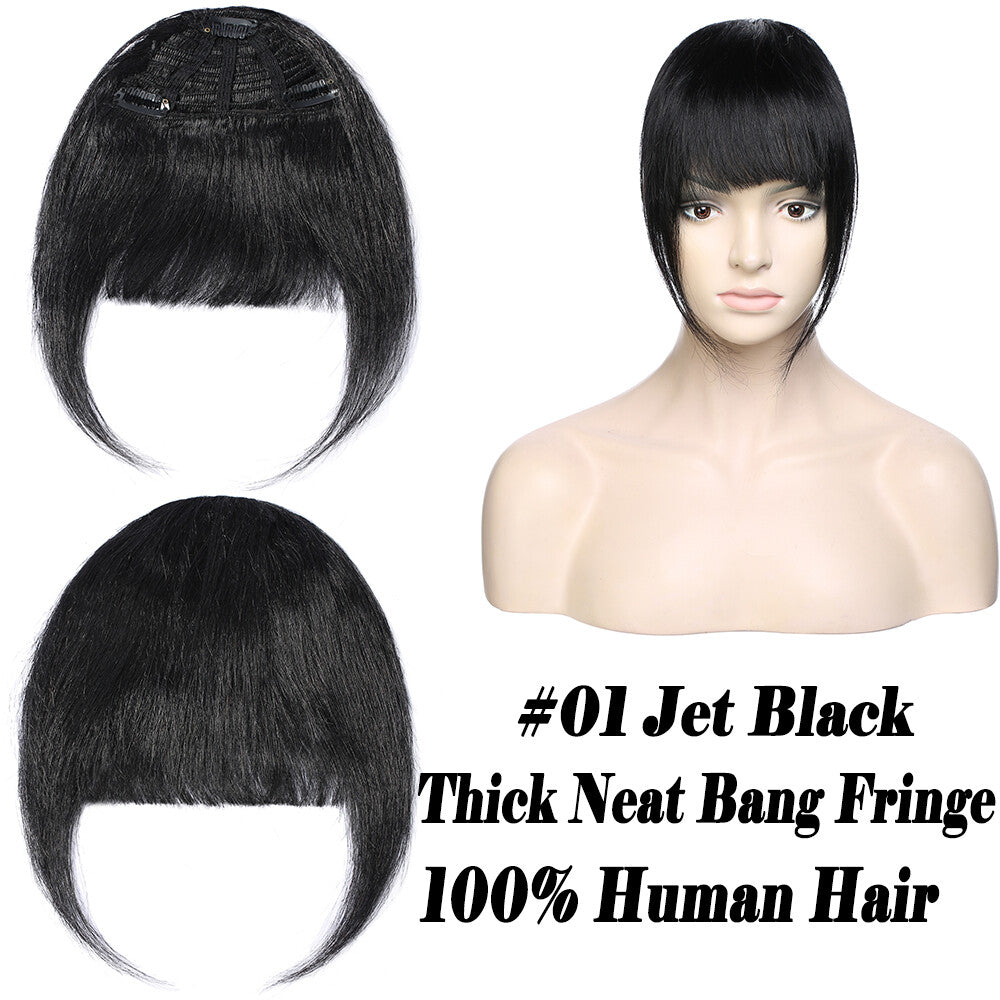 Human Hair Clip-In Bangs Topper with Remy Hair for Natural Look