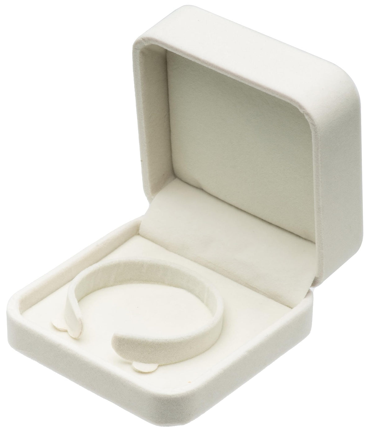 Velvet Jewelry Bracelet Gift Box - White, 9x9x4cm, Soft Velvet Storage Case