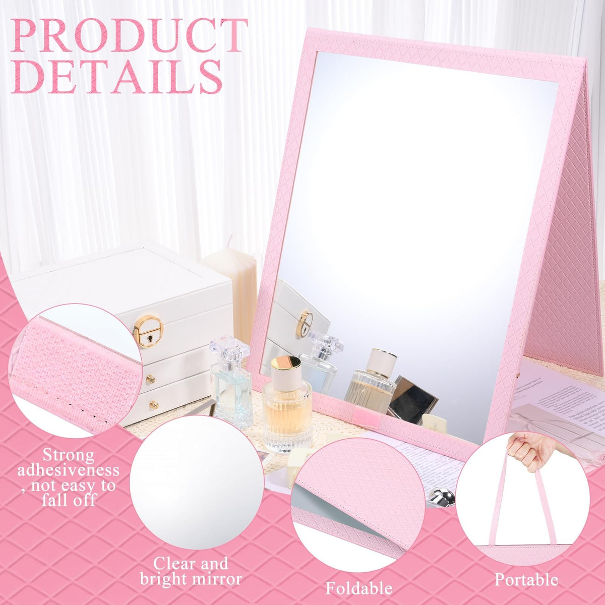 Foldable Travel Full Length Mirror - Portable Full Body Dance & Travel Mirror