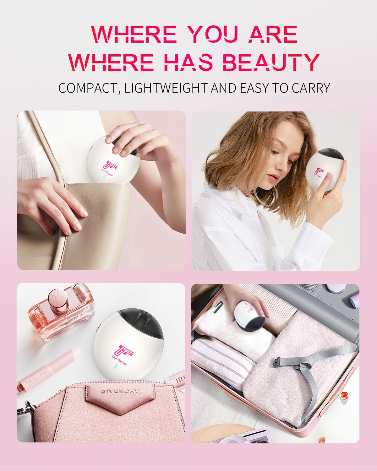 Essential Oil Mist Hair Brush with Negative Ions, Travel Hair Comb & Massager