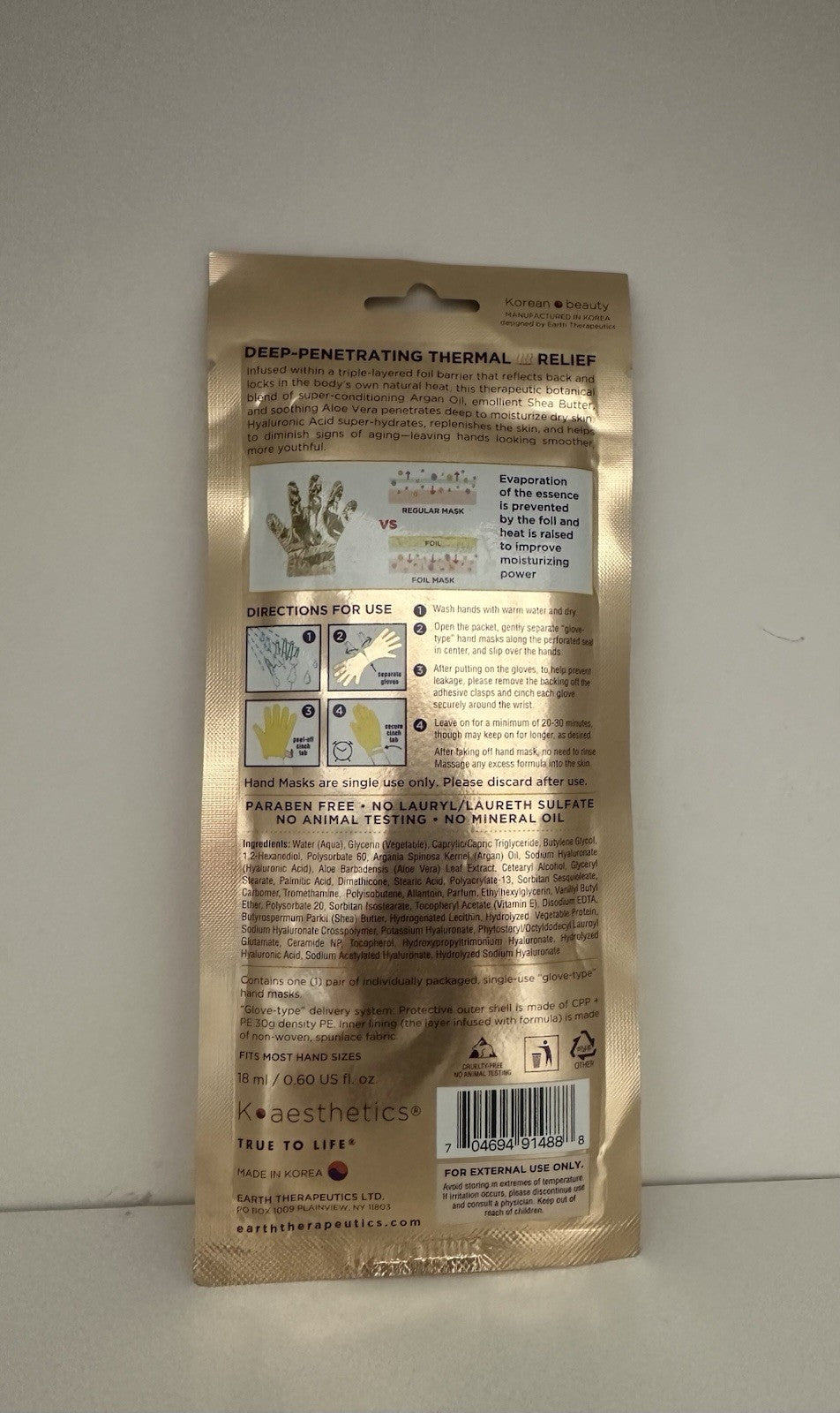 Thermal Moisturizing Hand Mask with Shea & Argan Butter Gloves