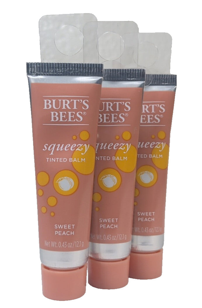 Natural Tinted Lip Balm Set - Sweet Peach, 3 Pack