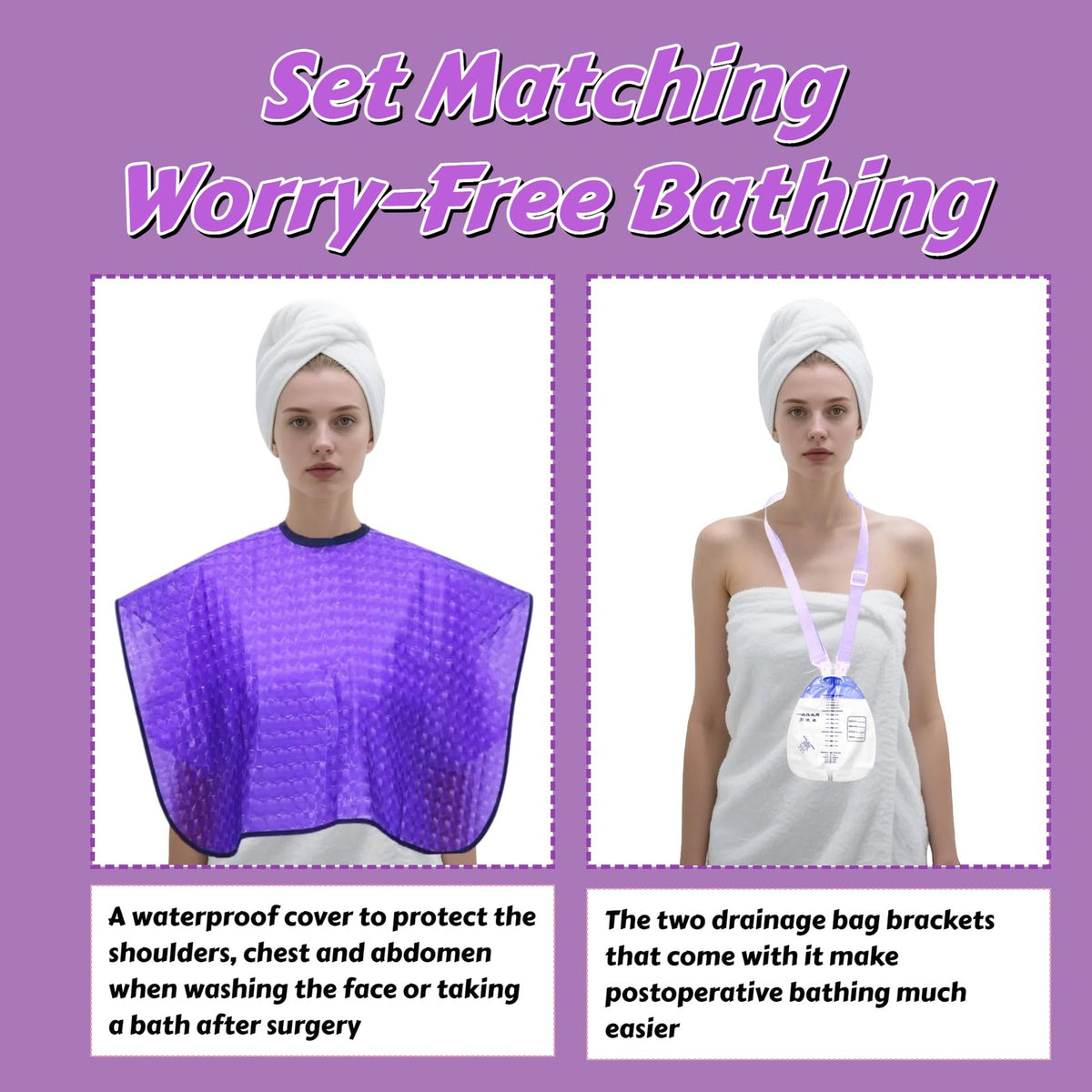 Waterproof Shower Cover for Shoulder Surgery & Mastectomy – Medium,