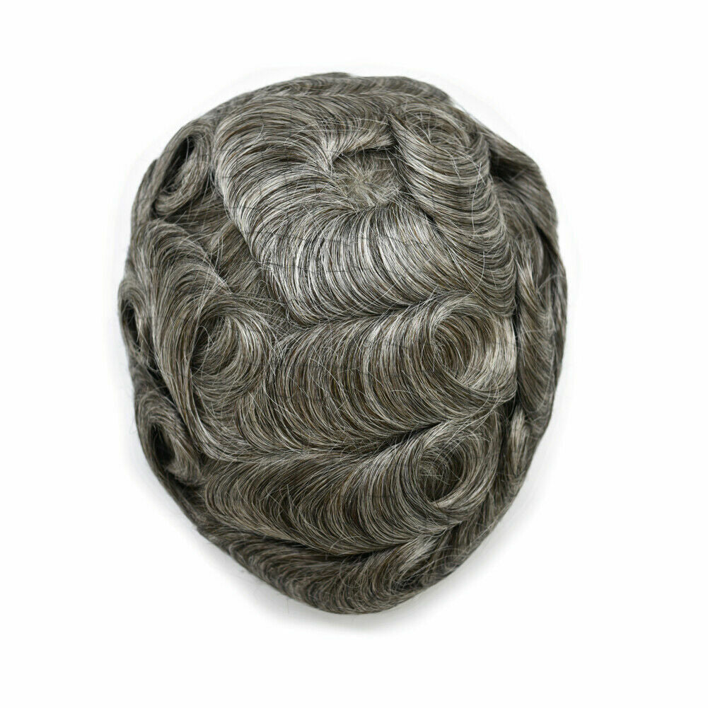 Full Poly Thin Skin Human Hair Toupee for Men - Durable, Invisible, Customizable