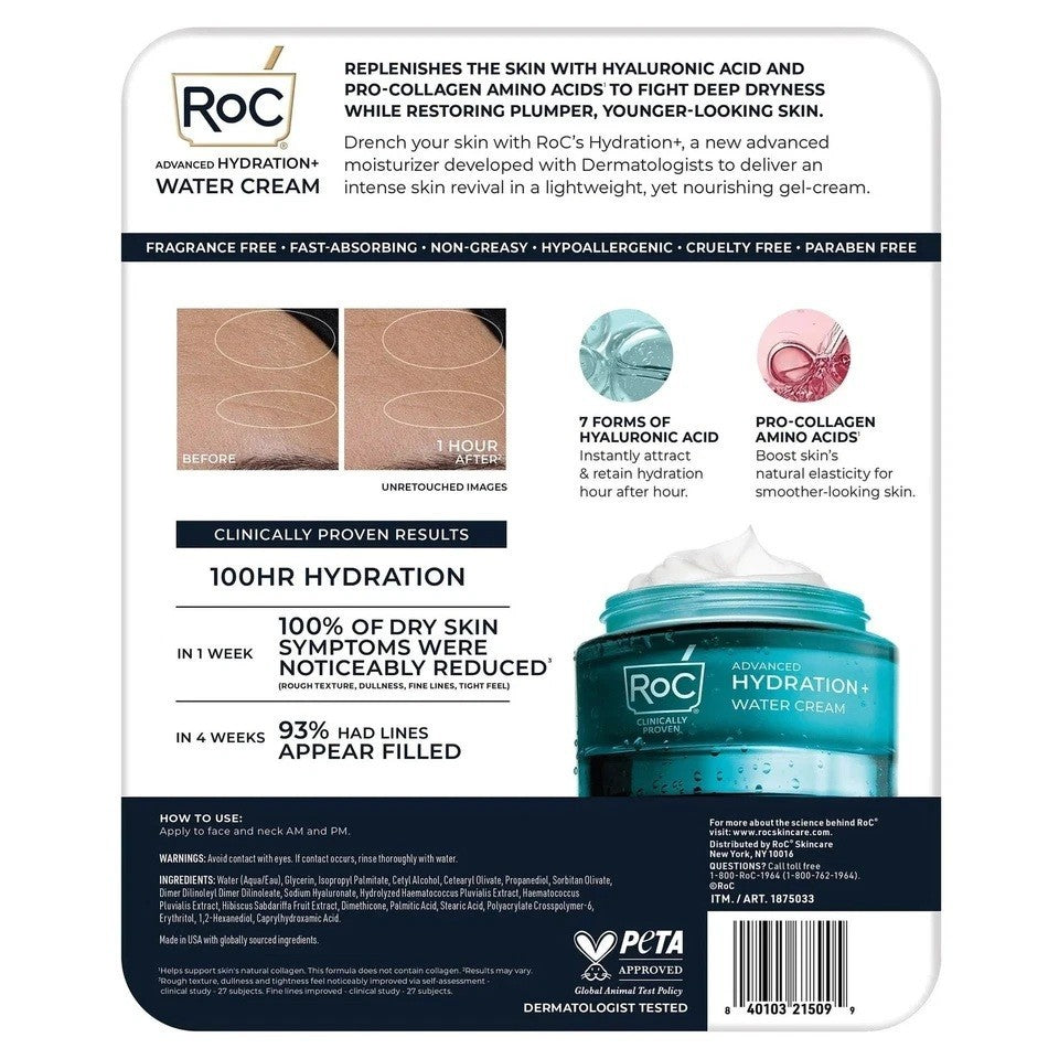 RoC Advanced Hydration Water Cream 1.7oz - 2 Pack Moisturizer