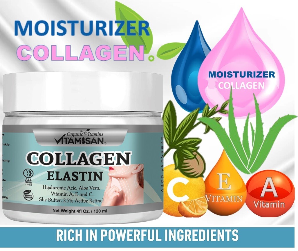 Anti-Aging Face Cream with Collagen Elastin & Vitamin E - 8 oz