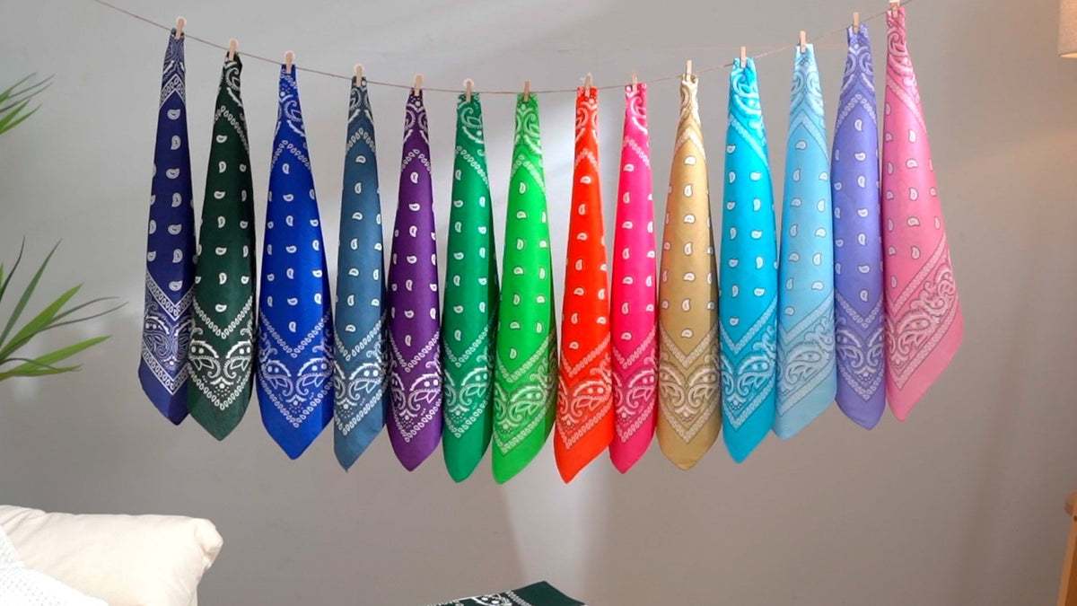Sky Blue Polyester Bandanas Bulk Pack - 12 Pieces for Women & Men