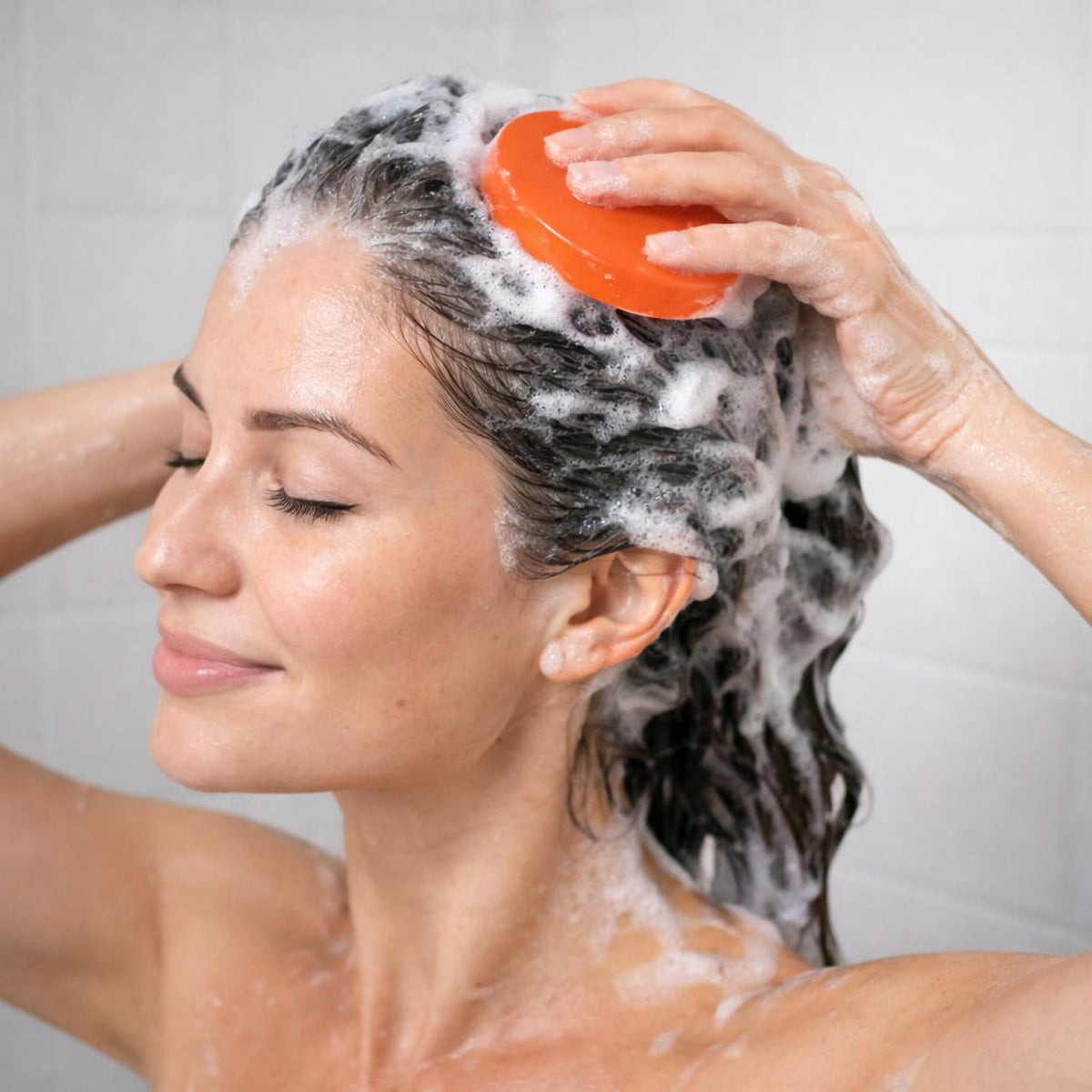 Georgia Peach Shampoo Soap Bar - Moisturizing Natural Hair & Body Cleanser