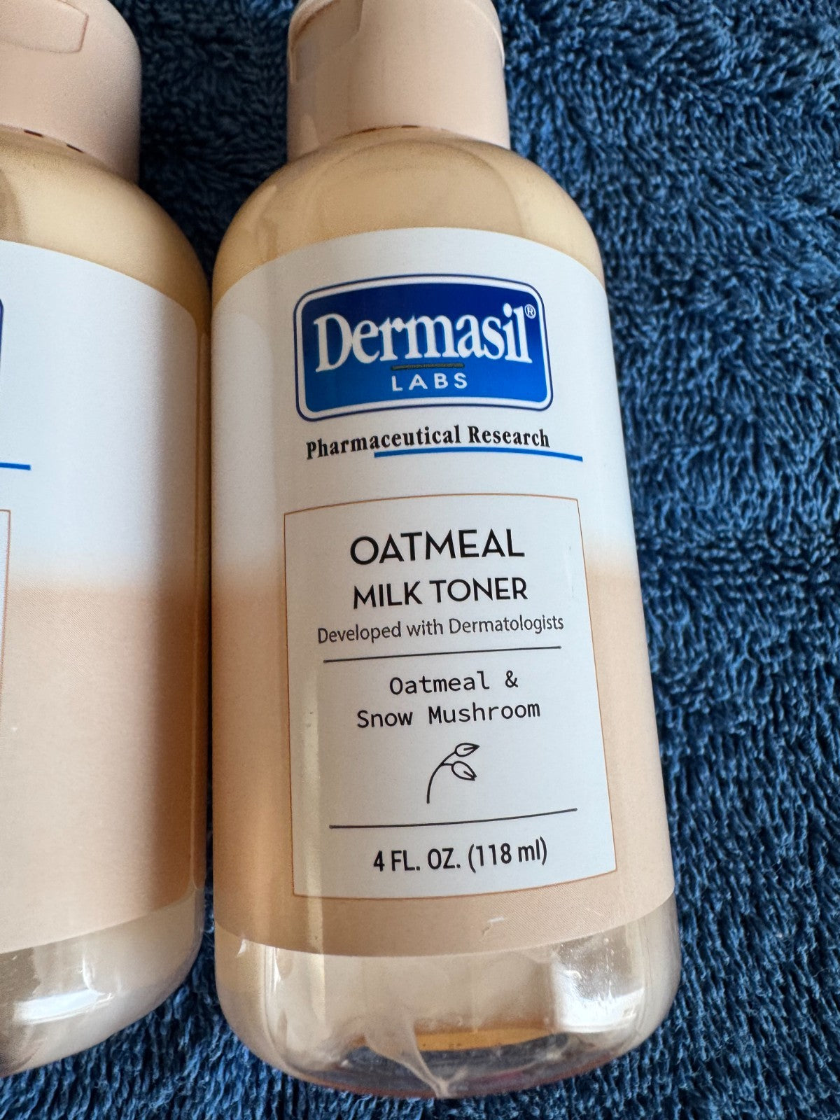 Hydrating Oatmeal & Snow Mushroom Toner - Set of 2, 4 fl oz Each, Gentle Skincare
