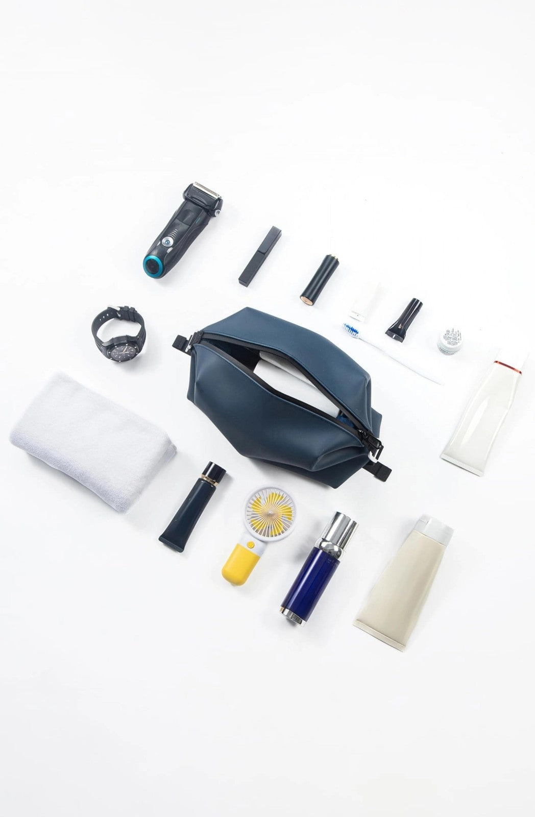 Large Silicone Toiletry Bag 4.5L 6x9.84in Waterproof Leakproof Navy Blue