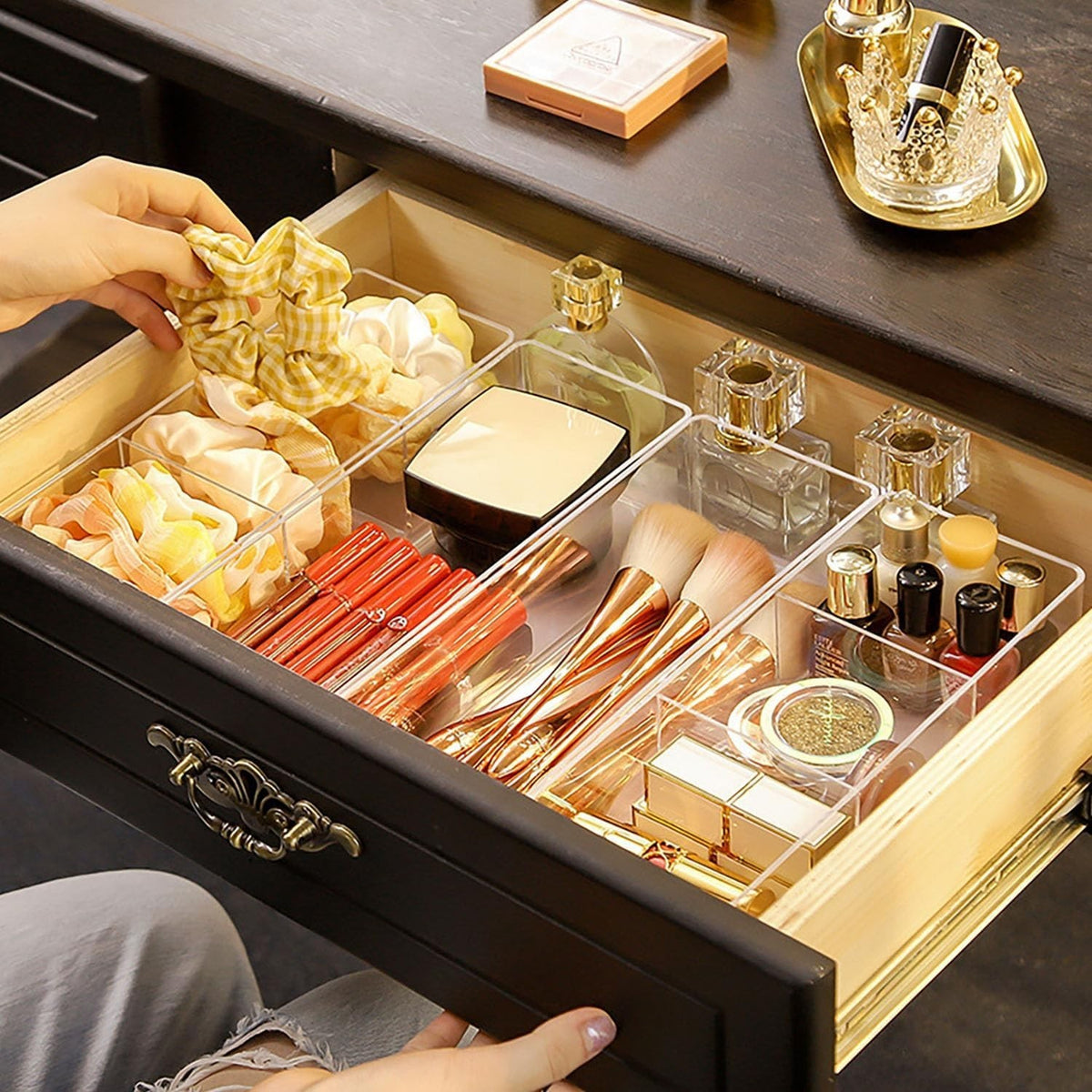 Acrylic Bathroom Organizer Drawer Cosmetic Storage Case - Vanity