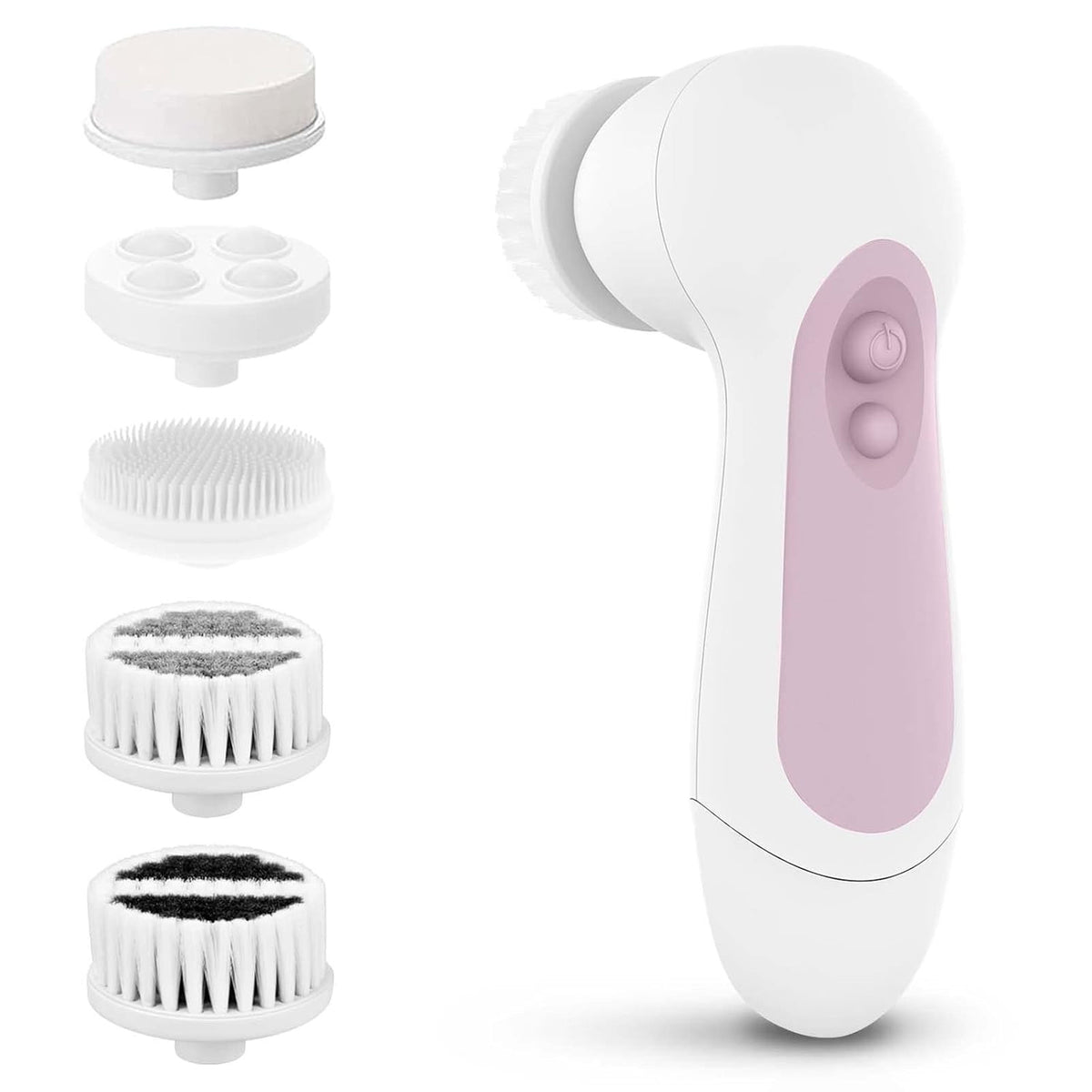 Waterproof Facial Cleansing Spin Brush Kit with 5 Exfoliating Heads