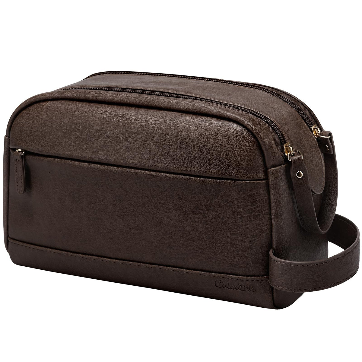 Men's PU Leather Water-Resistant Travel Toiletry Bag - Large Organizer