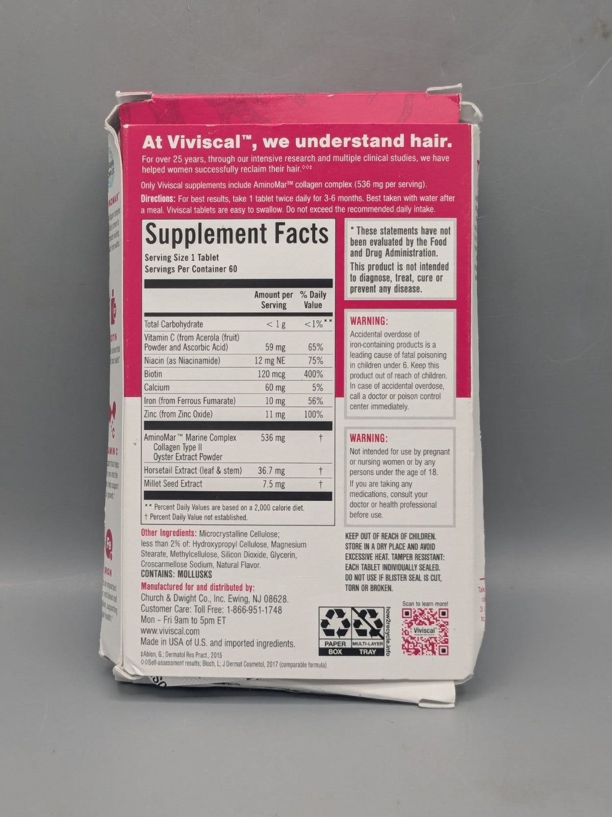 Viviscal Advanced Hair Growth Tablets, 59 Count