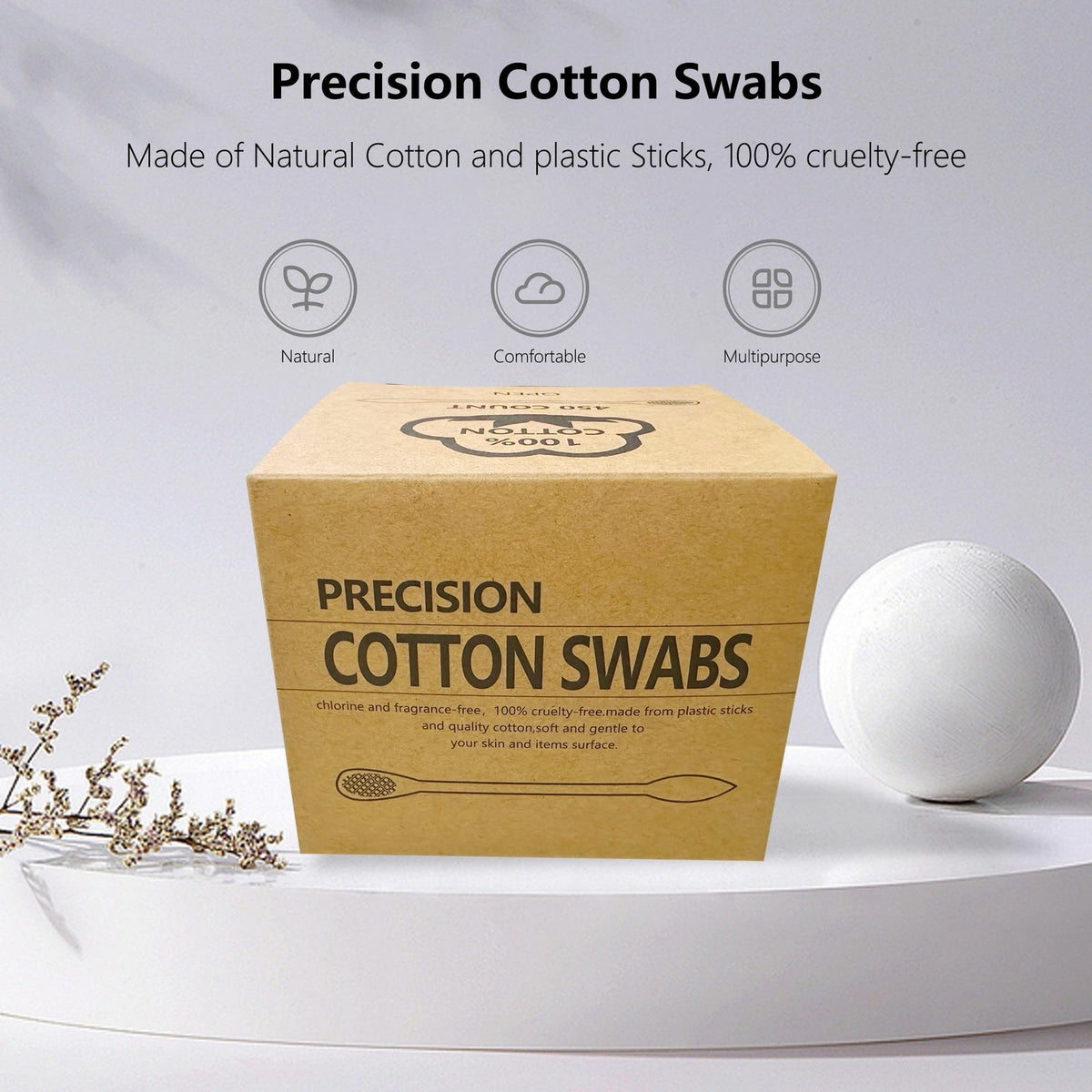 900Pcs Precision Cotton Swabs with Pointed & Flattened Tips – Soft Cotton Applicators