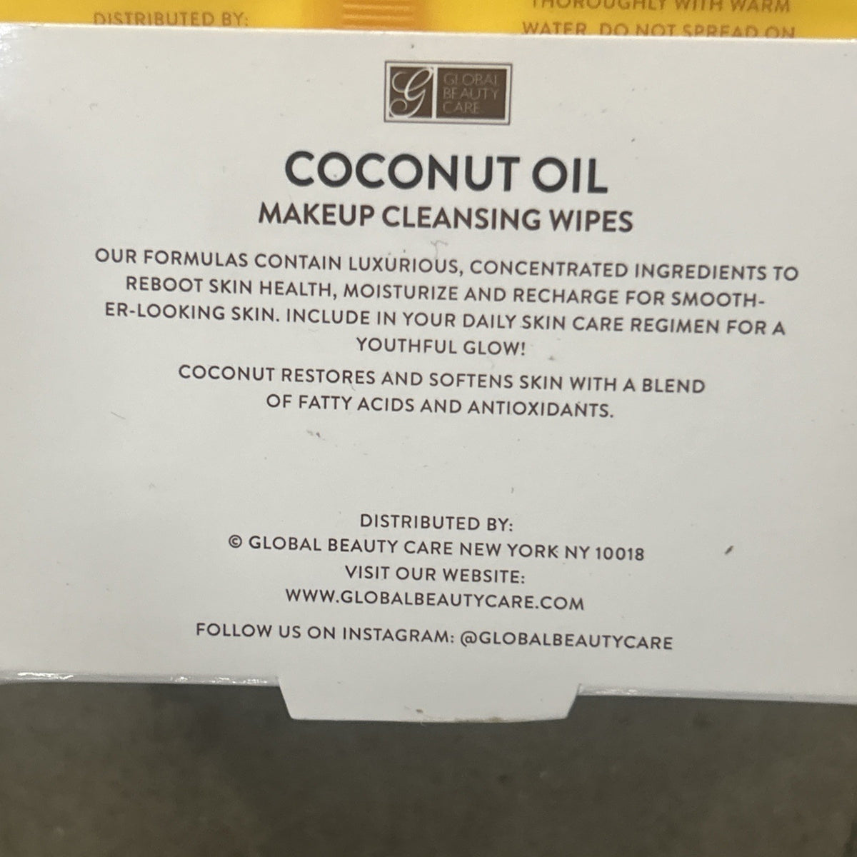 Coconut Oil Makeup Cleansing Wipes - 2 Pack 60 Count