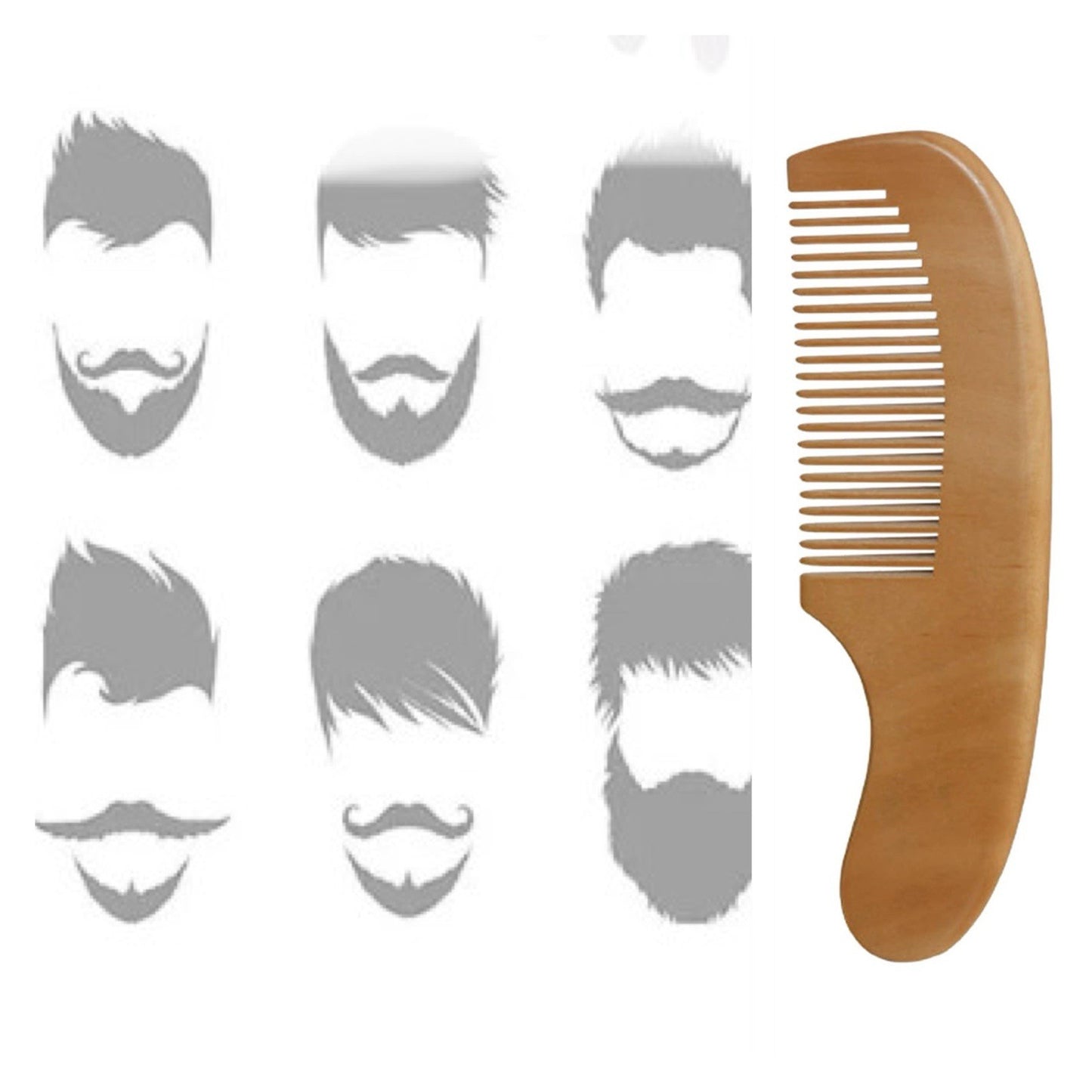 Mini Wooden Hair Combs Set for Travel & Grooming - 2 Pieces