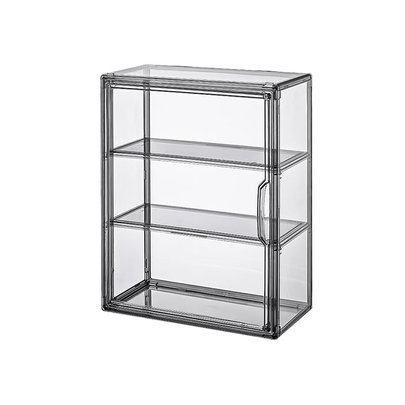 Acrylic Display Case 3 Tiers with Magnetic Door & Dividers for Collectibles