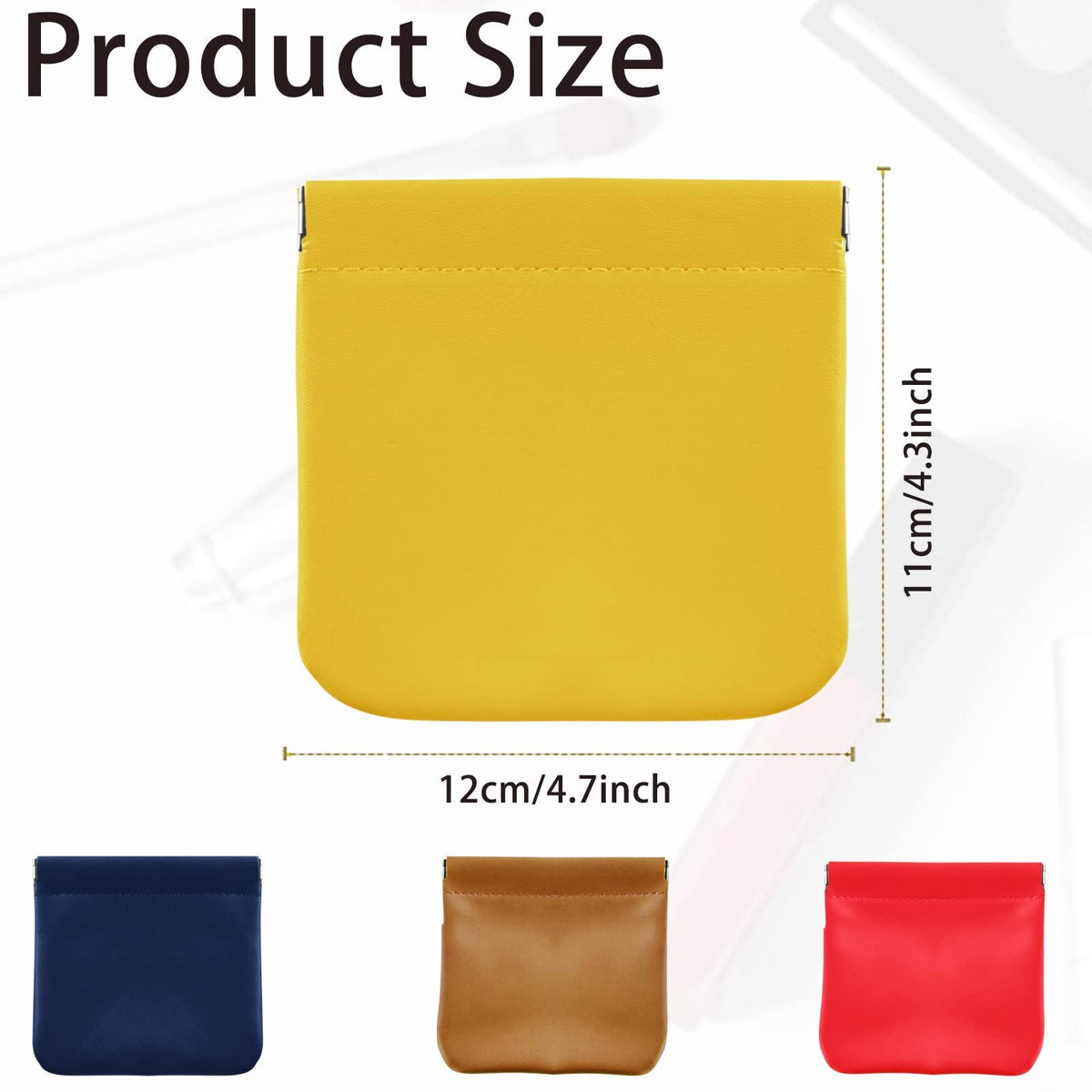 4-Pack Leather Cosmetic Bags Mini Makeup Pouches Portable No Zipper