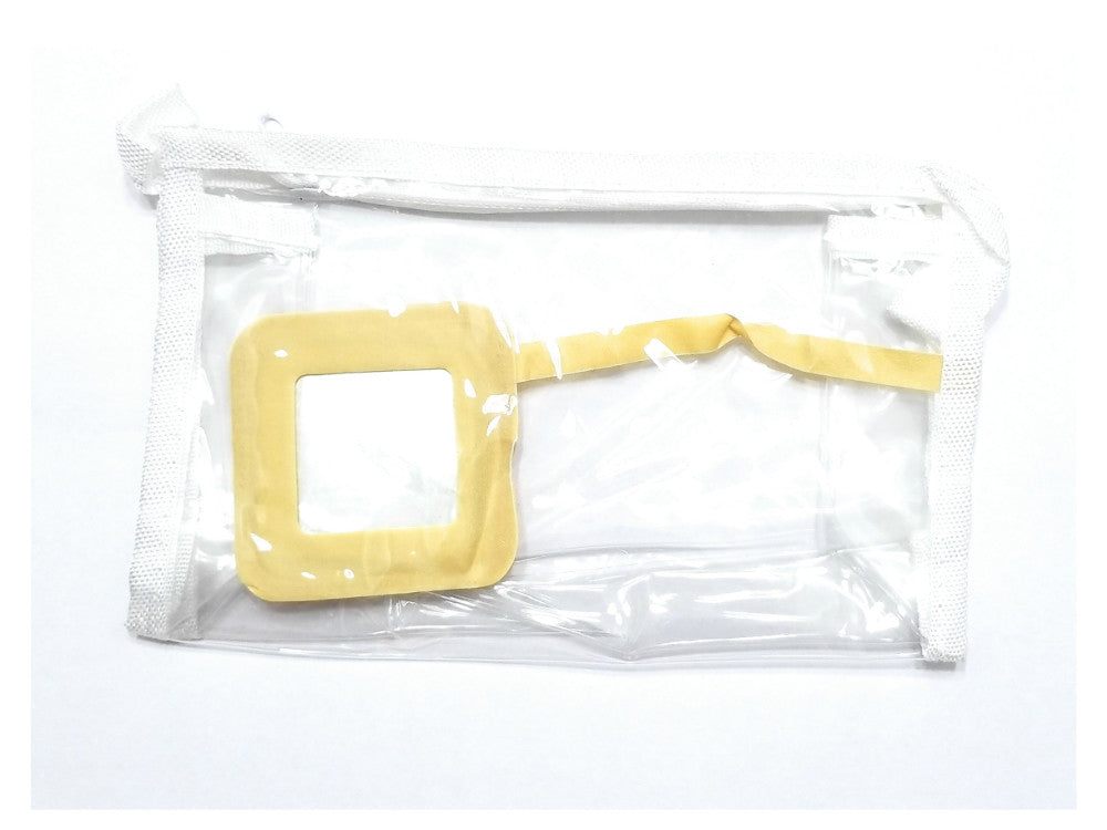 See-Through Zipper Cosmetic Bag with Mirror and Colored Trim - 4.5 x 7.75 in