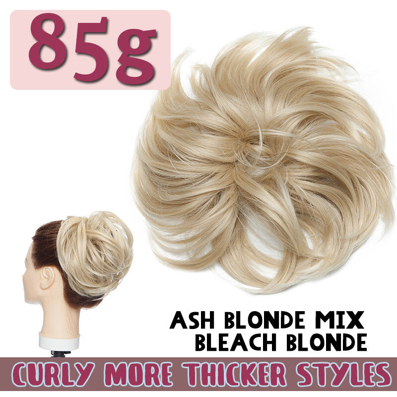 7-Inch Messy Bun Hair Piece Scrunchie Updo Thick Human Hair Extensions