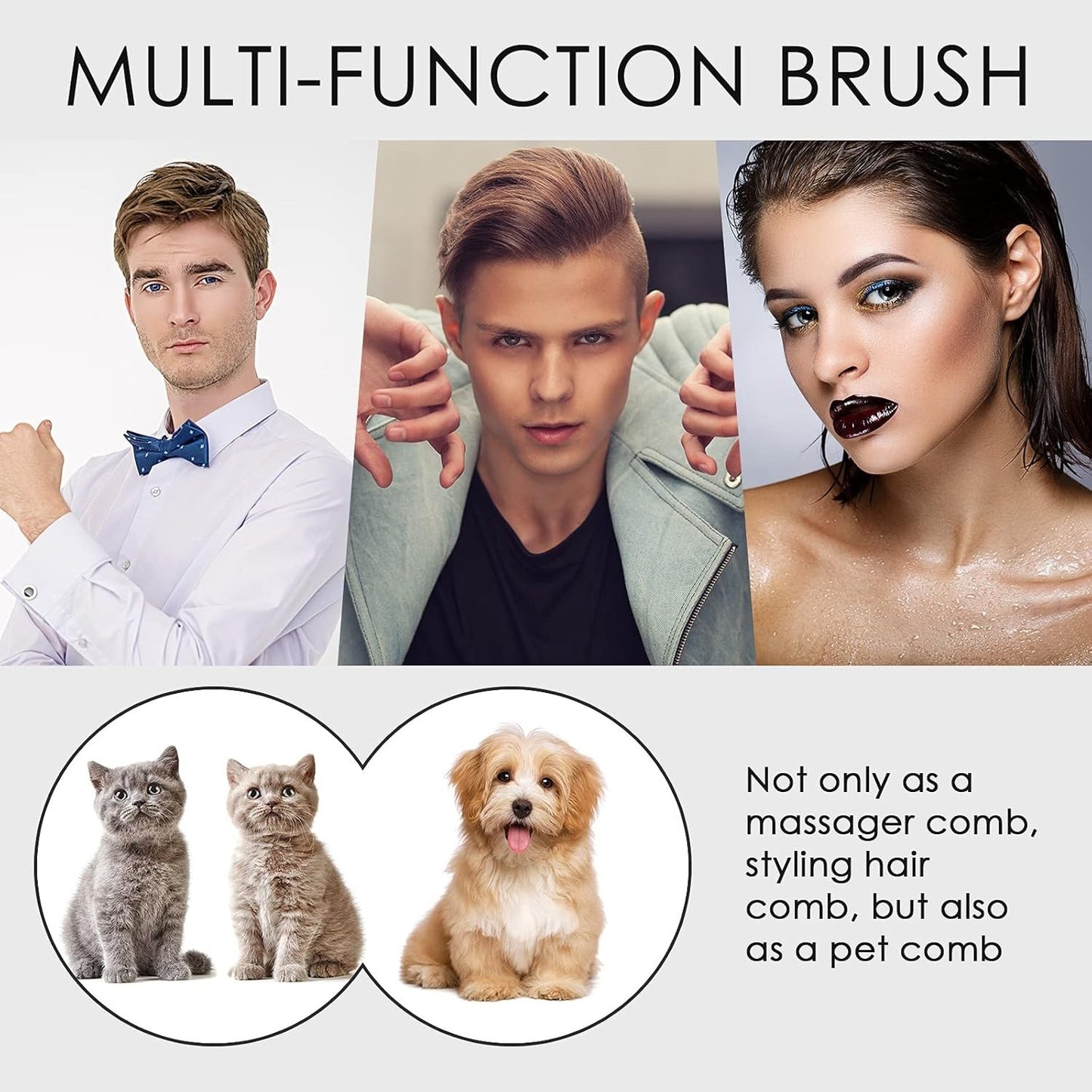 6 Pieces Pocket Wide Tooth Hair Combs for Detangling and Styling