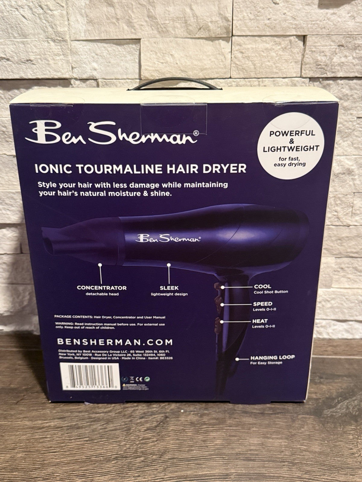 Ben Sherman Ionic Tourmaline Hair Dryer for Men 1875W Frizz Control Lightweight