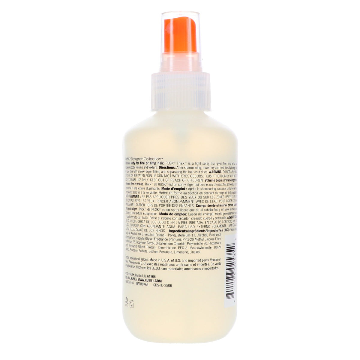 Rusk Thick Body & Texture Amplifier 6 oz Pack for Fine Hair Volumizing
