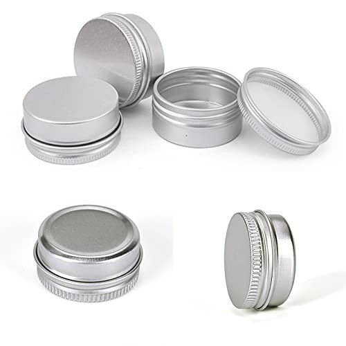 30 Pack 2oz Aluminum Cosmetic Jars with Screw Top Lids - Travel Containers