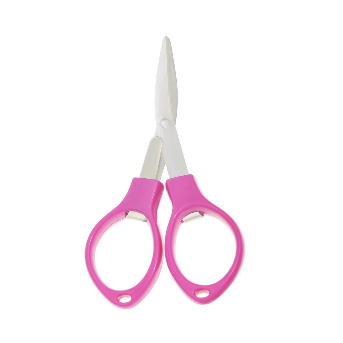 Foldable Safety Scissors Pack of 2 - Pocket Travel Knife with Sharp Blade (Rose)