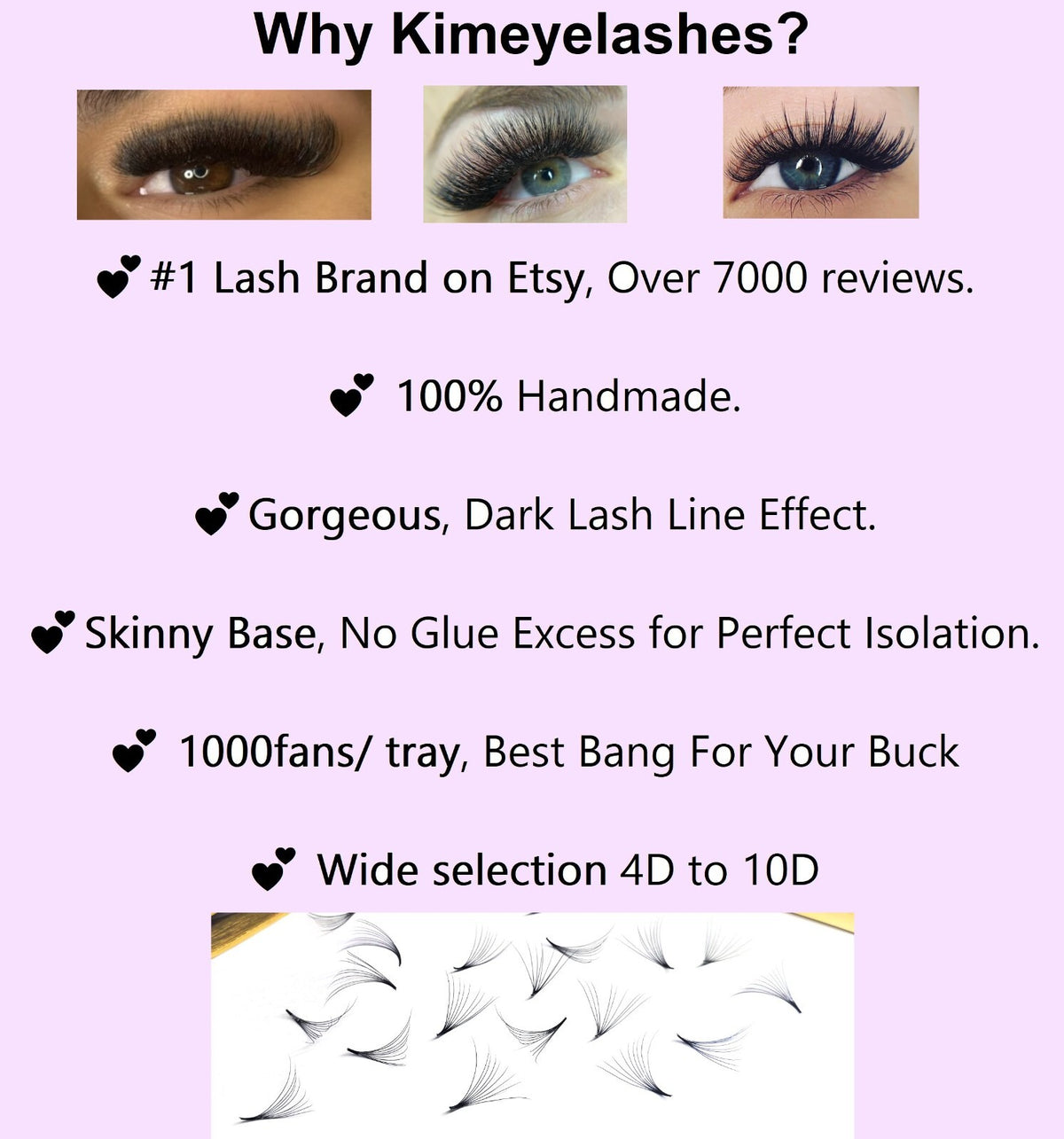 Premade Volume Eyelash Fans 10D 0.07 C and D Curl Black Lash Extensions