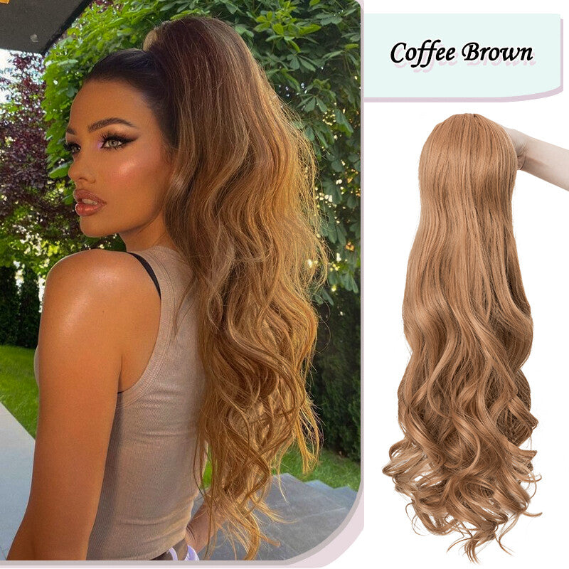 Long Wavy Clip-In Ponytail Hair Extension - Thick Natural Look