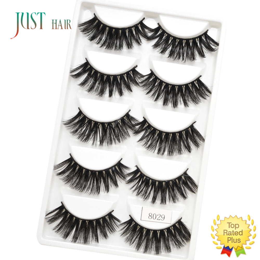 False Eyelash Extensions 3D Mink Fluffy Wispy Natural Look - 5 Pairs
