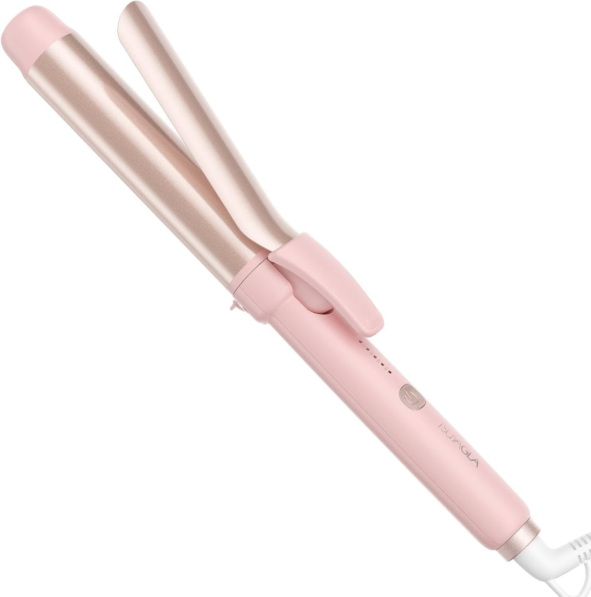 Long Barrel 1.25 Inch Hair Curling Iron with Ionic Ceramic, 5 Settings - Pink