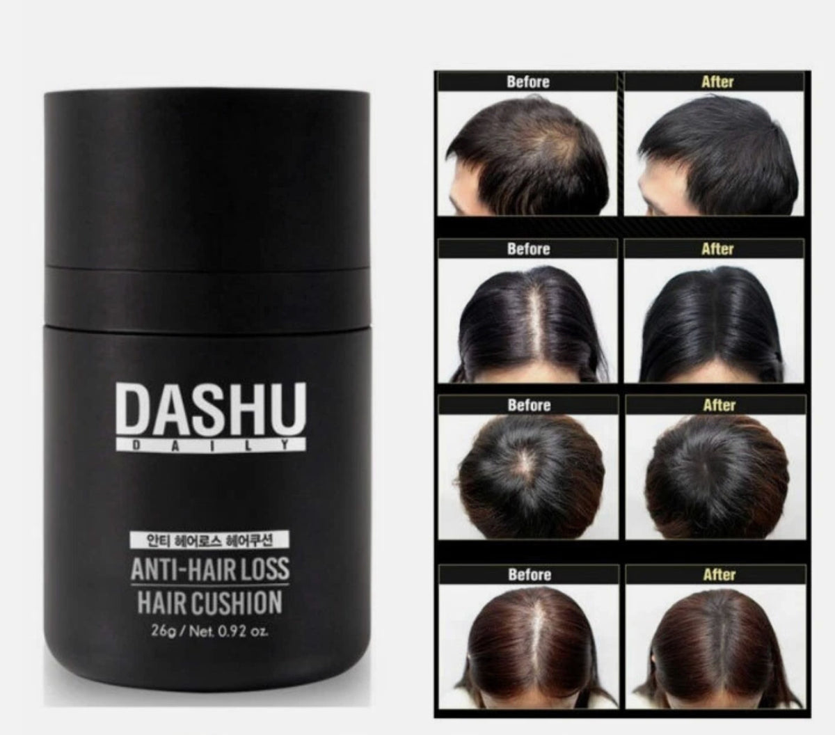 Anti-Hair Loss Cushion Natural Black 26G - Fuller Coverage