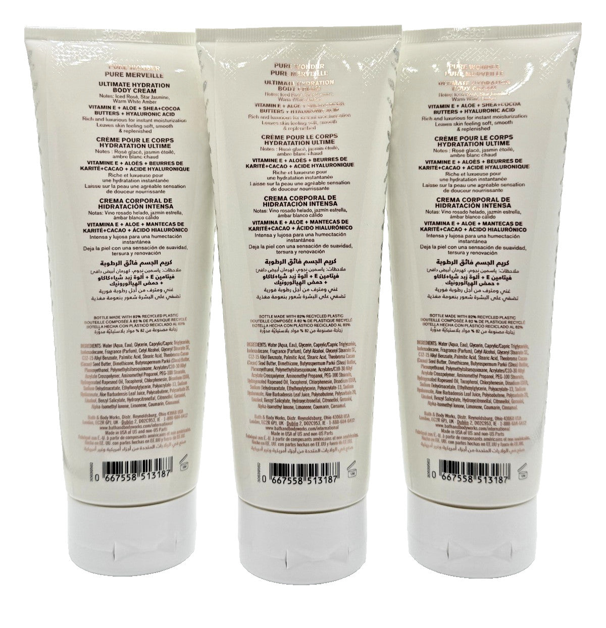 Pure Wonder Body Cream Lotion with Shea Butter - 3 Pack 8 oz