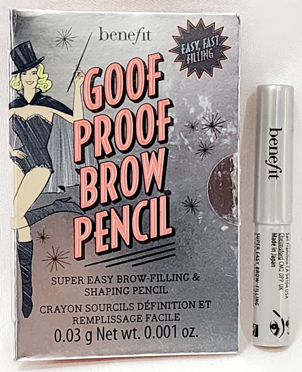 Benefit Goof Proof Brow Pencil #5 Warm Black Brown Waterproof Travel Size