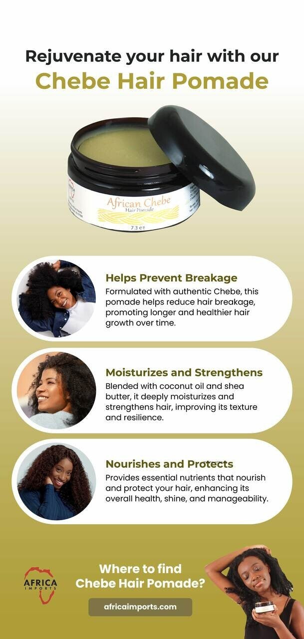 Chebe Hair Pomade - 8 oz Natural Growth & Breakage Prevention