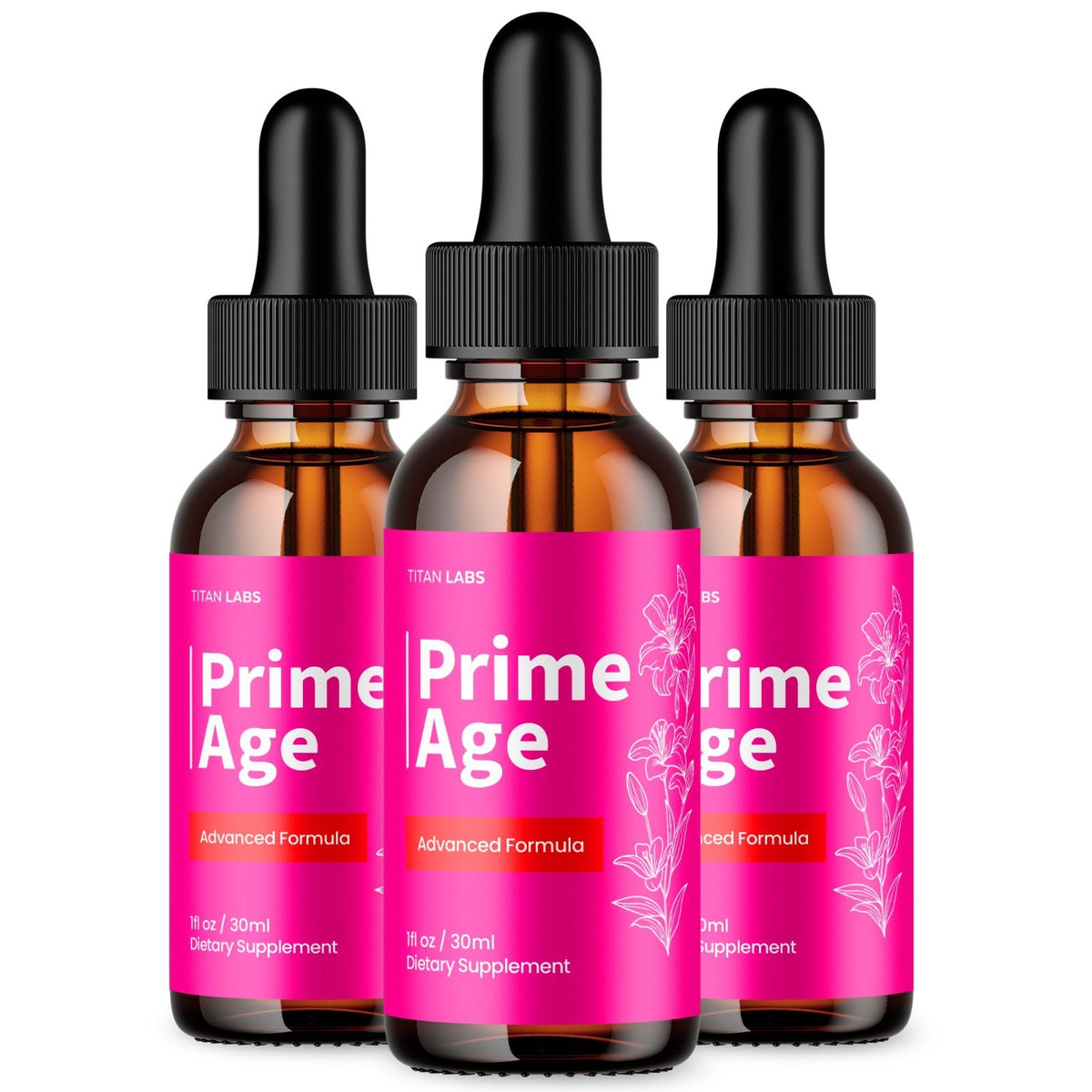 Prime Age Skin Support Drops - All Skin Types, 90 Servings, 3 Pack