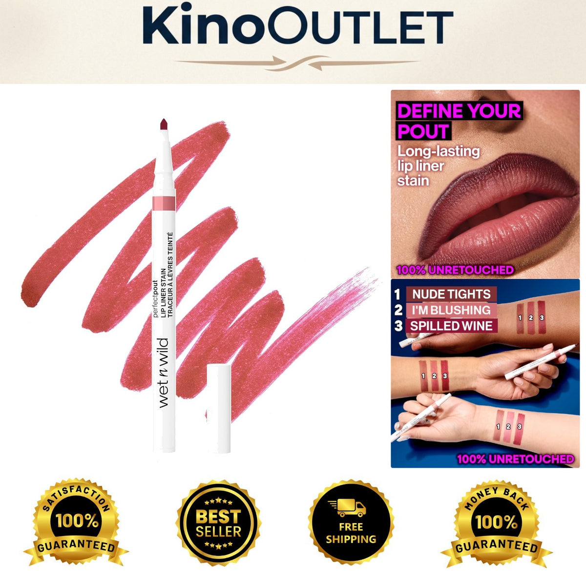 Long-Lasting Lip Liner Stain with Precision Blade Applicator - Natural & Transfer-Proof