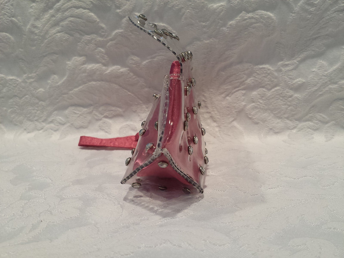Clear Plastic Rhinestone Wristlet Purse for Evening Events
