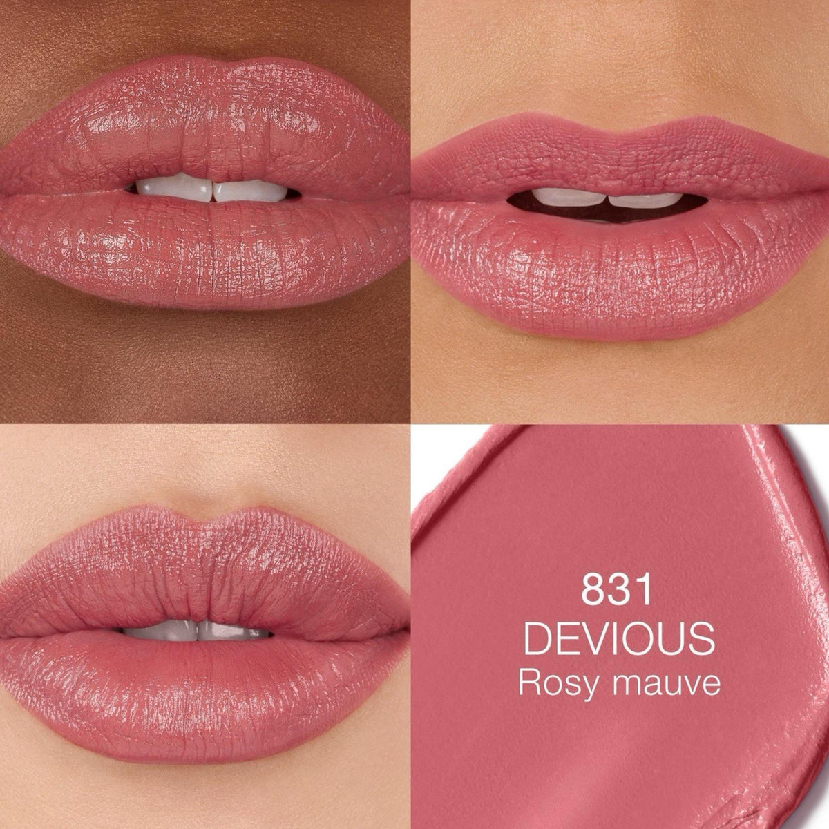 Refillable Lipstick in Devious Rosy Pink Satin Finish - Long-Wear & Hydrating