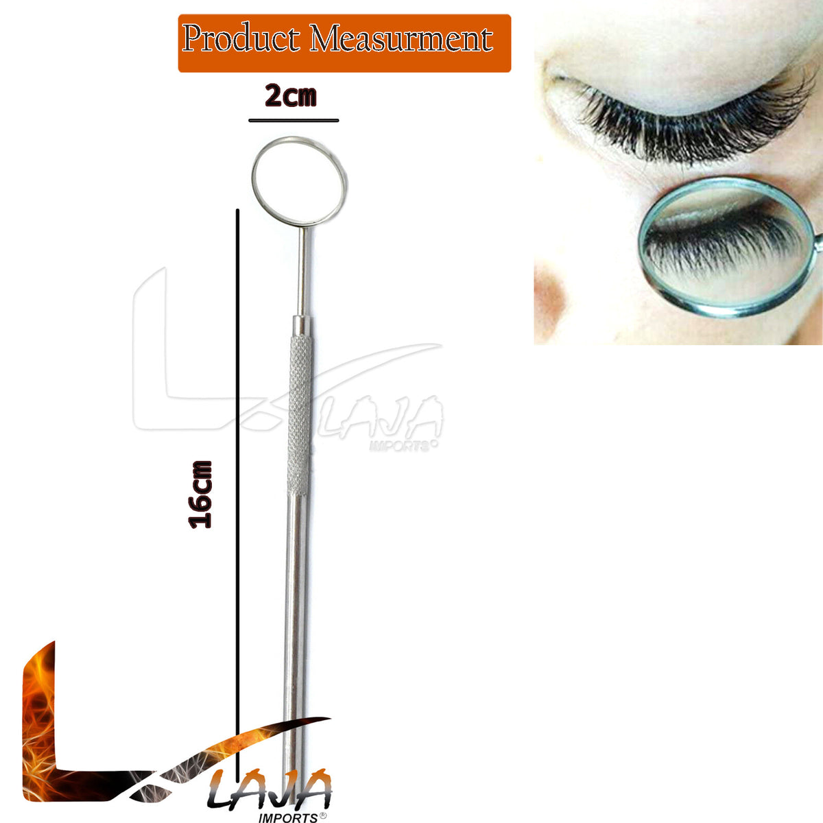 Stainless Steel Dental Mirror for Eyelash Extension Checks - 6.5 Inch