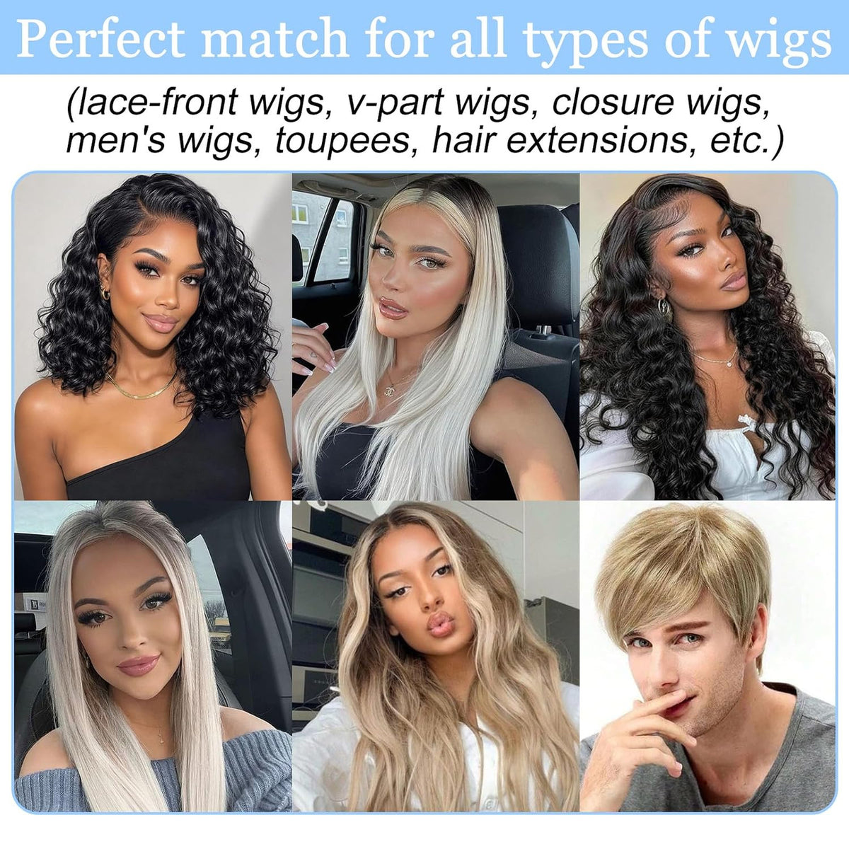 Waterproof Double Sided Wig Tape - Clear Adhesive for Lace Front Wigs 48PCS