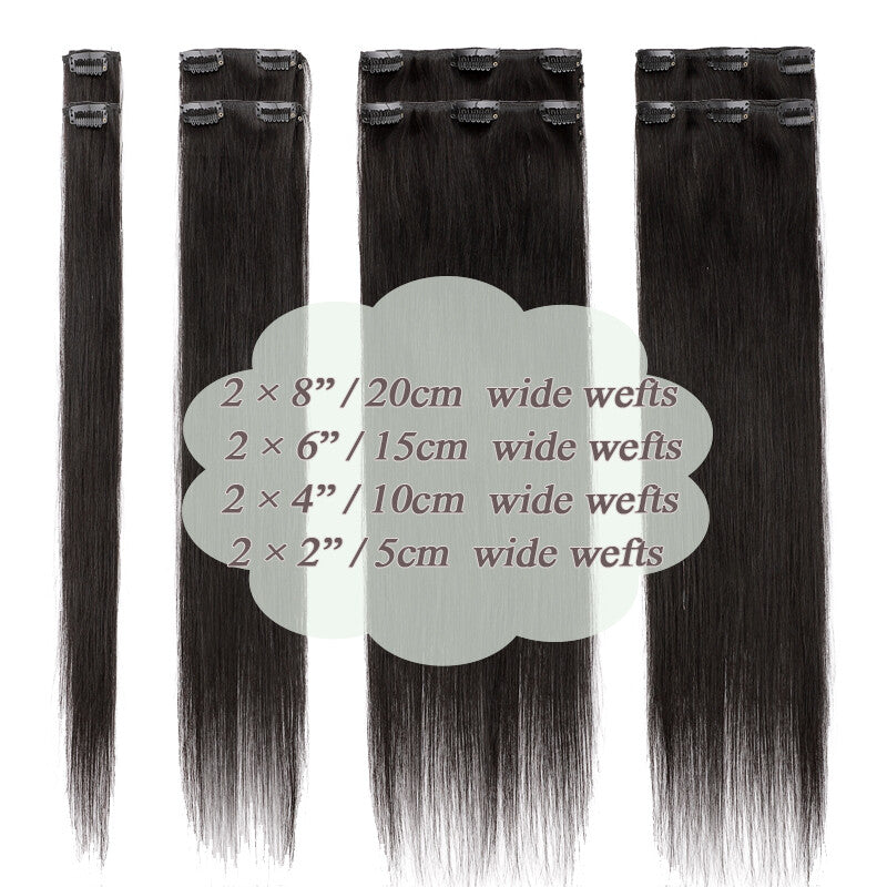 Clip-In Hair Extensions 100% Remy Human Hair 14-22in - Balayage Color Set
