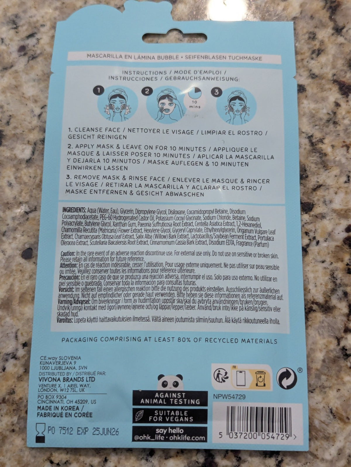 Bubble Sheet Mask with Willow Bark Facial Exfoliates 2 Pack